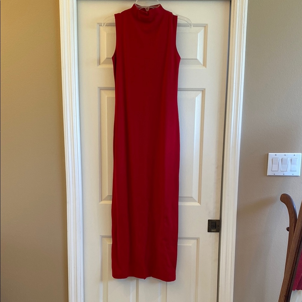 Elegant vintage Red Sleeveless body con Dress